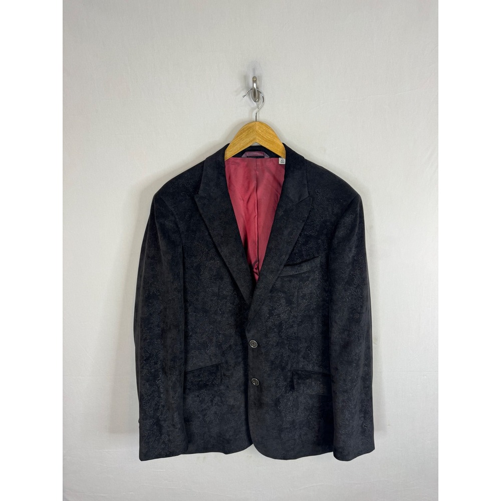Robert Graham Mens Black Paisley Jacquard Blazer Sport Coatβ Classic Fit 42